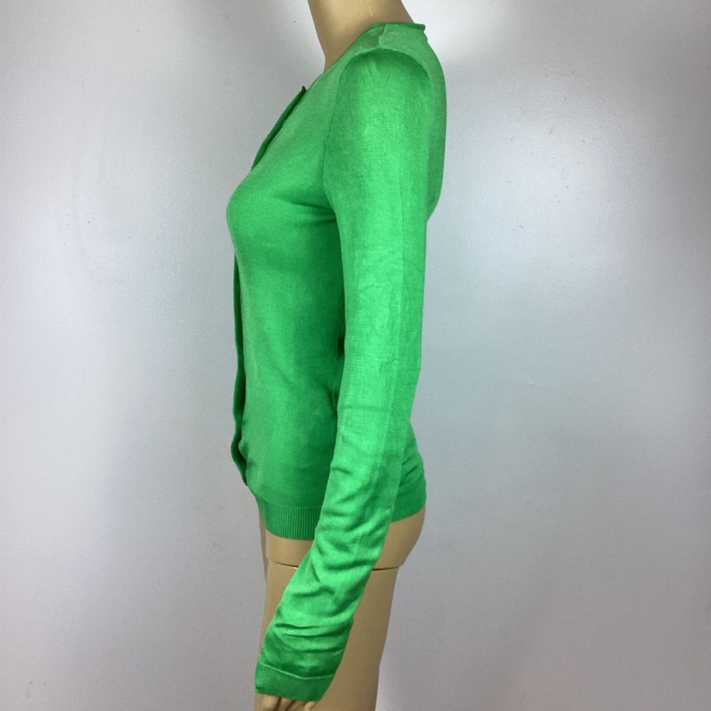 Vintage Ralph Lauren Black Label 100% Silk Cardigan Green S - Picture 3 of 9